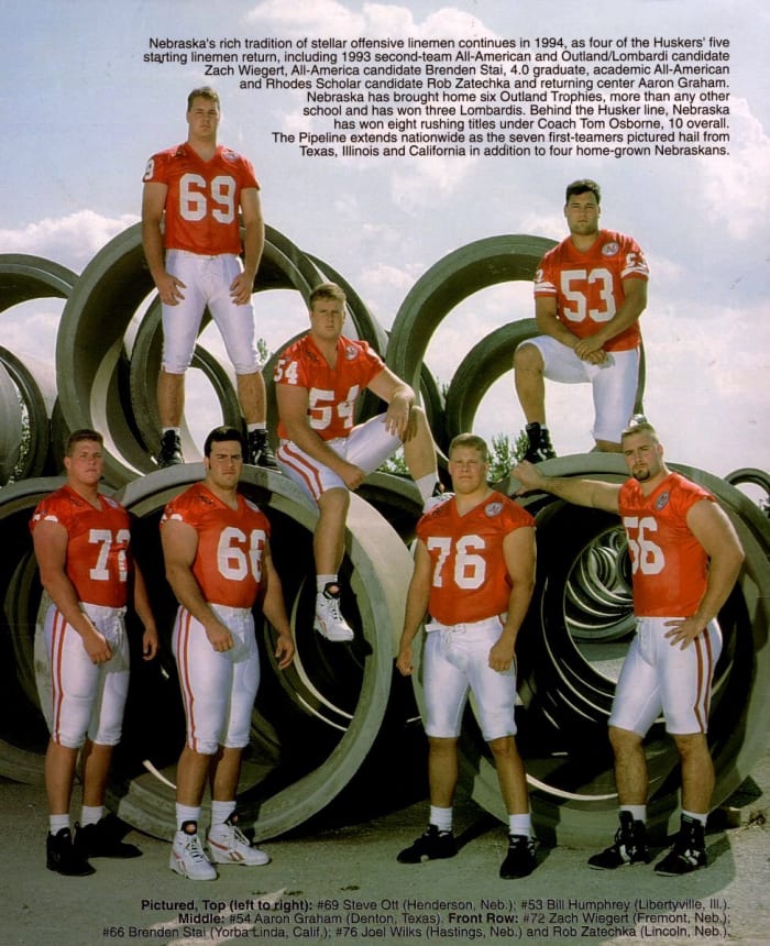 1994 Nebraska offensive line Pipeline